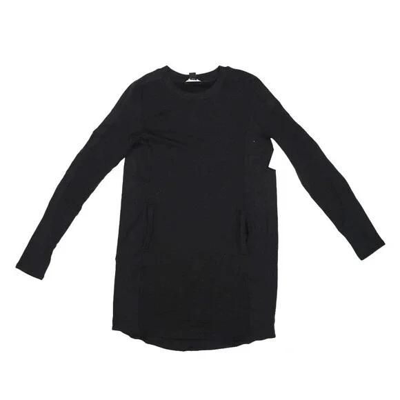 Athleta | Dresses | Athleta Balance Sweater Dress Short Long Sleeve Black  Athleisure Womens Xs | Poshmark